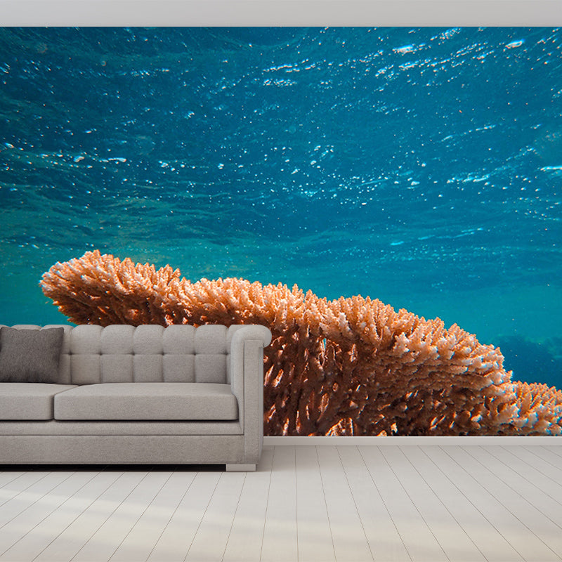 Undersea Tropical Beach Style Seabed Mural Wallpaper Mildew Resistant Wall Covering