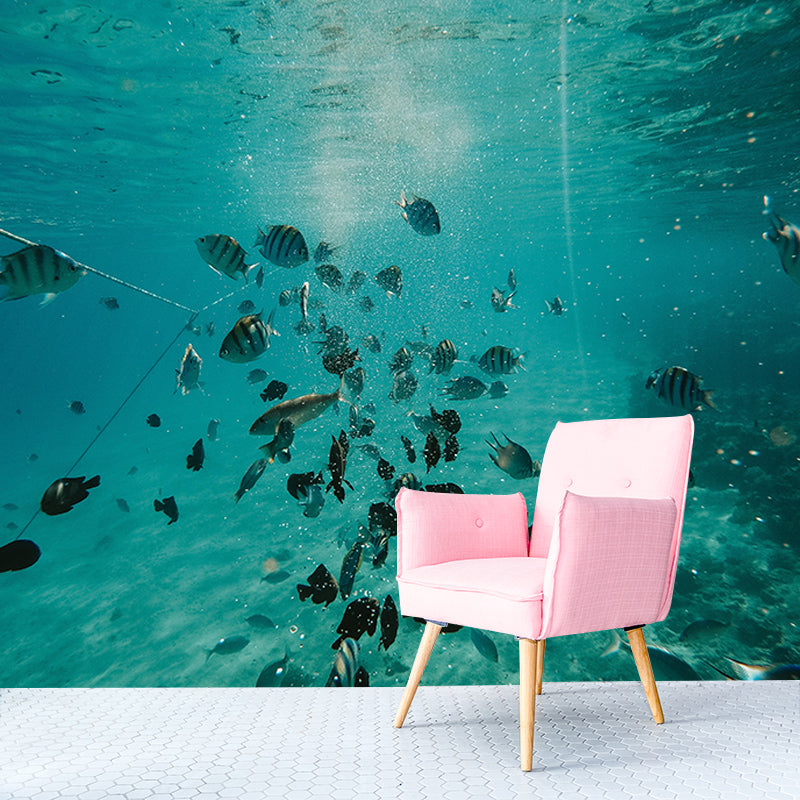 Sea Fish Tropical Beach Style Seabed Mural Wallpaper Mildew Resistant Wall Art