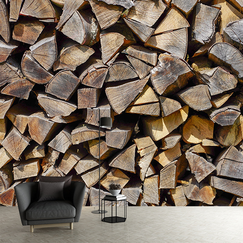 Industrial Style Wood Texture Mural Mildew Resistant for Home