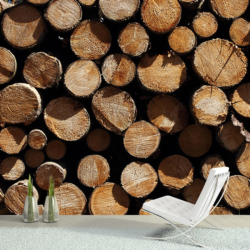 Wall Art Industrial Style Wood Texture Mural Wallpaper Mildew Resistant