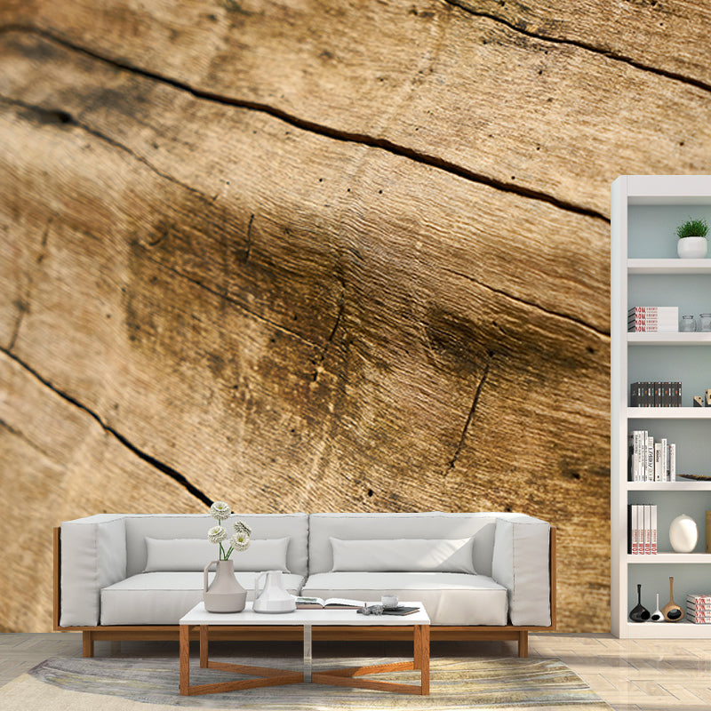 Wood Texture Mural Industrial Style Wallpaper Mildew Resistant Wall Covering