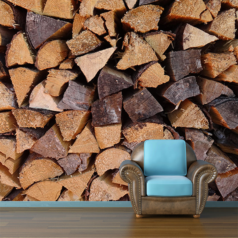 Vivid 3D Industrial Style Wood Texture Mural Mildew Resistant Wall Covering