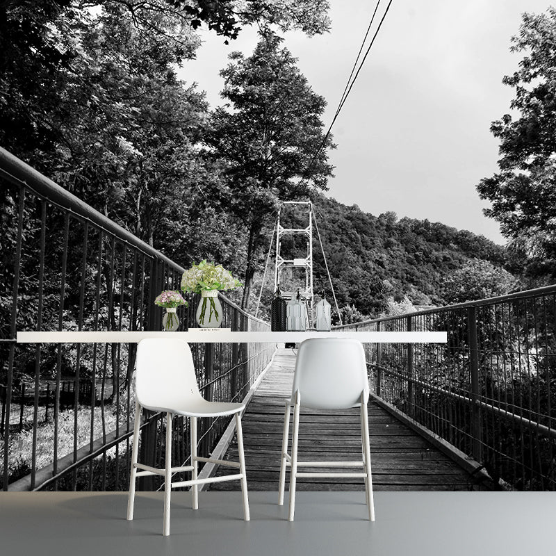Wooden Bridge Environmental Space Extension Mural Wallpaper Photography Home Decor