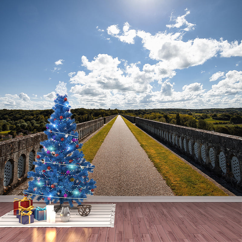 Wooden Bridge Environmental Space Extension Mural Wallpaper Photography Home Decor