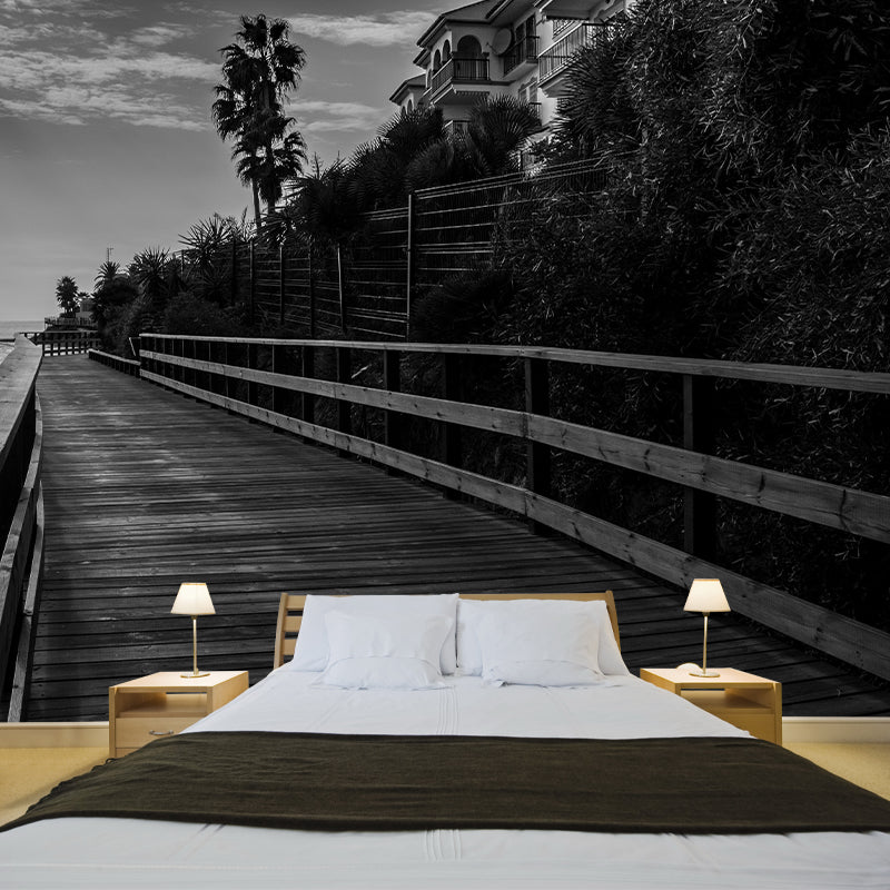 Wooden Bridge Environmental Space Extension Mural Wallpaper Photography Home Decor