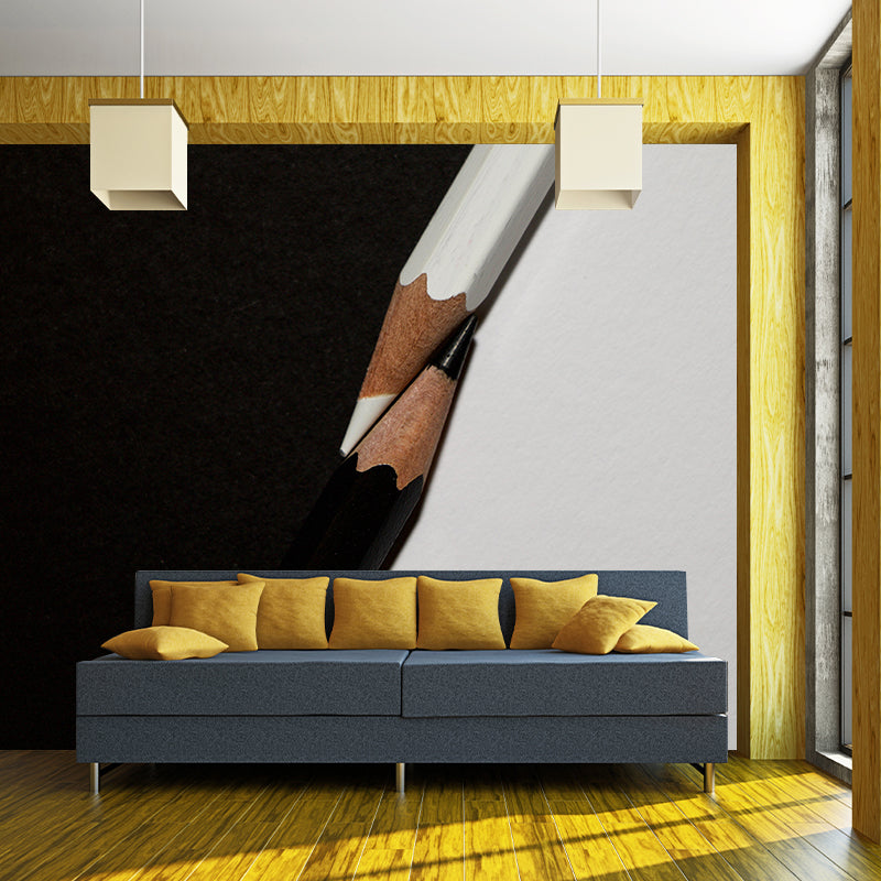 Fancy 3D Pencil Mildew Resistant Personal Hobby Mural Drawing Wallpaper for Atelier