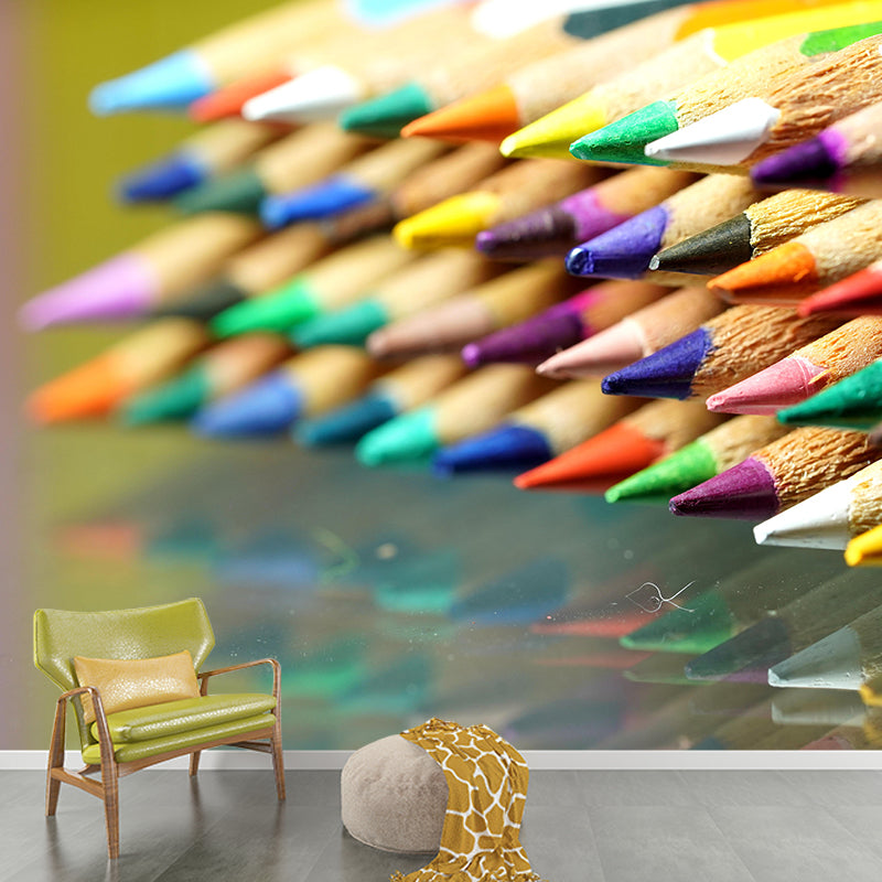 Pencil Color Mildew Resistant Personal Hobby Mural Drawing Wallpaper Wall Art