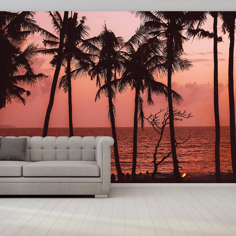 Tropical Palm Tree Mildew Resistant Mural Wallpaper Decorative Photography Home Decor