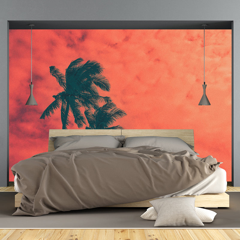 Tropical Palm Tree Mildew Resistant Mural Wallpaper Decorative Photography Home Decor