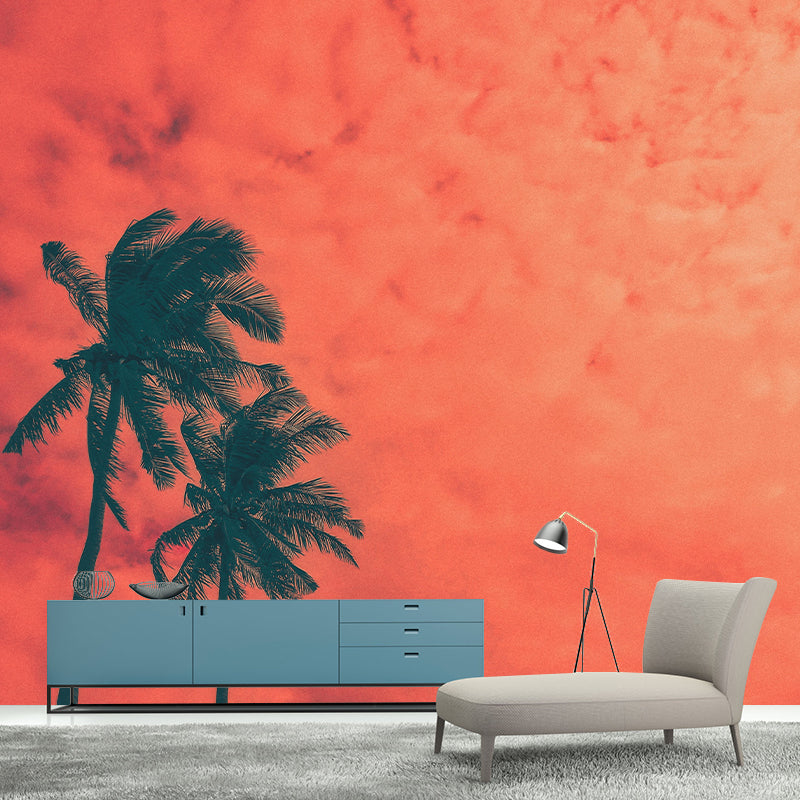 Tropical Palm Tree Mildew Resistant Mural Wallpaper Decorative Photography Home Decor