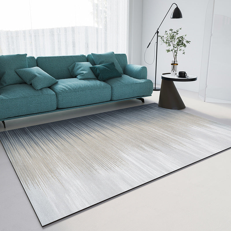 Beige Simple Rug PVC Line Rug Stain Resistant Rug for Living Room