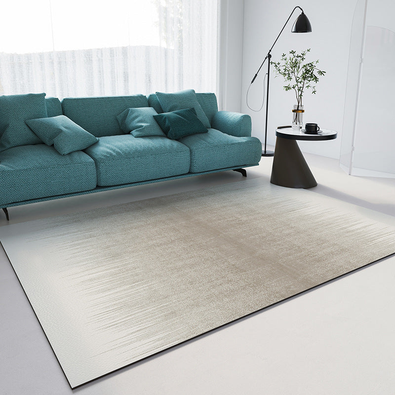 Beige Simple Rug PVC Line Rug Stain Resistant Rug for Living Room