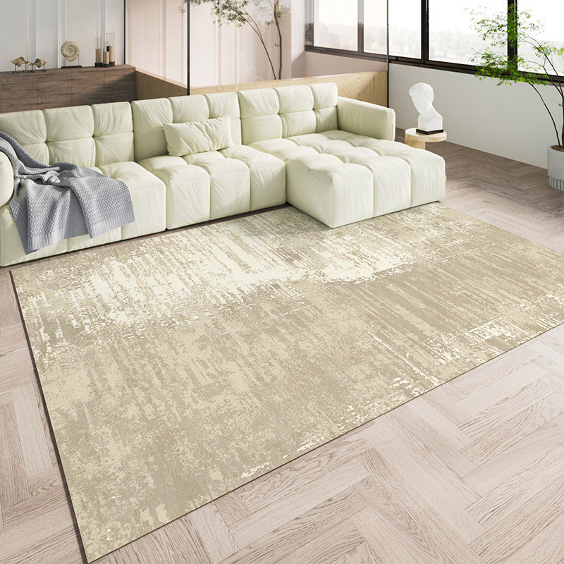 Beige Simple Rug PVC Line Rug Stain Resistant Rug for Living Room