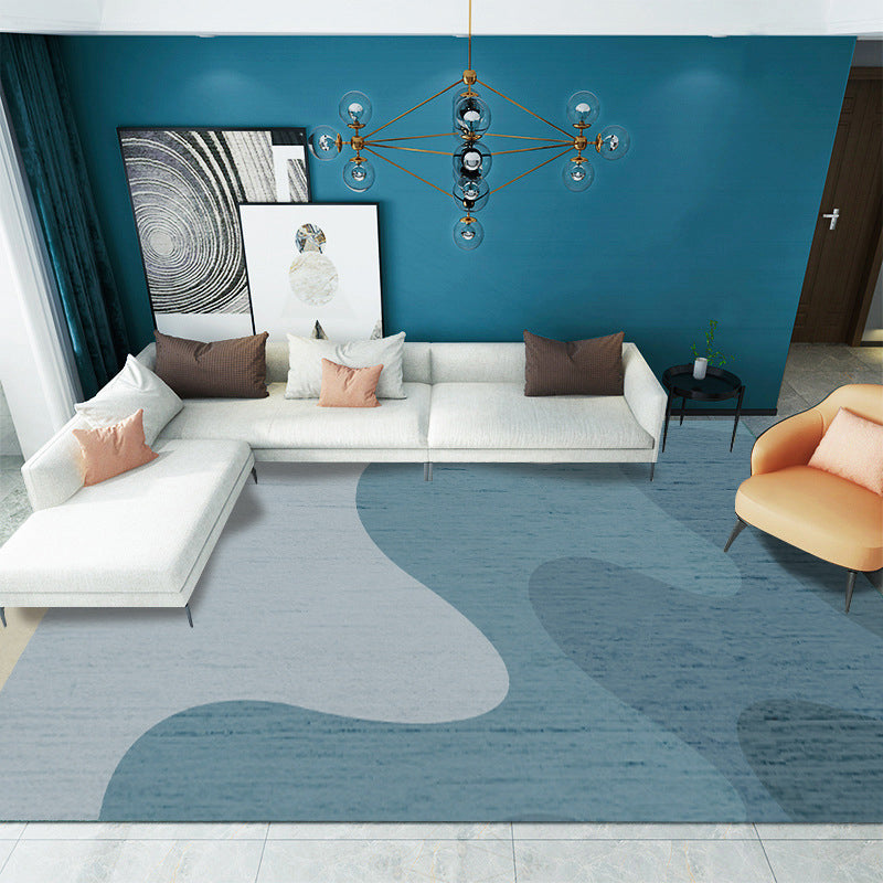 Gold Modern Rug Polyester Line Indoor Rug Non-Slip Backing Rug for Drawing Room