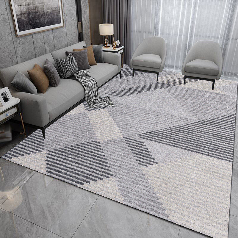 Gold Modern Rug Polyester Line Indoor Rug Non-Slip Backing Rug for Drawing Room