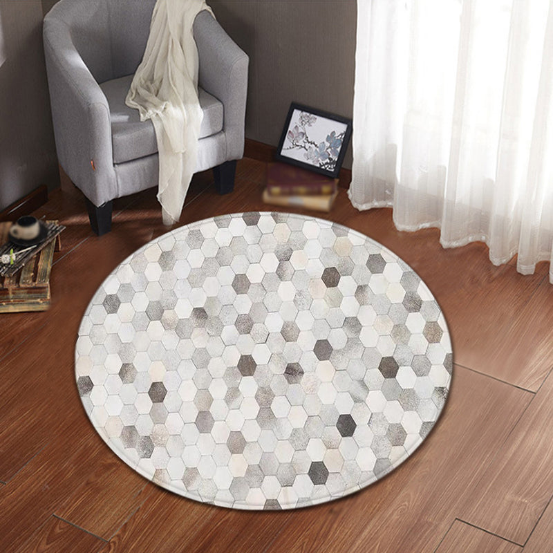 Wool Modern Rug Polyester Baseball Rug Stain Resistant Rug for Living Room