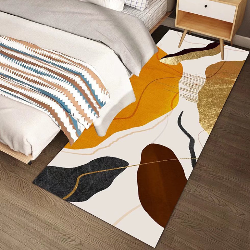 Pink Kids Rug Polyester Color Block Rug Stain Resistant Rug for Bedroom