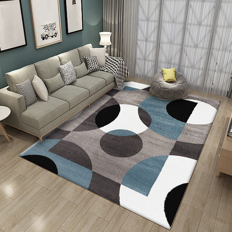Beige Modern Rug Polyester Geometric Indoor Rug Washable Rug for Living Room