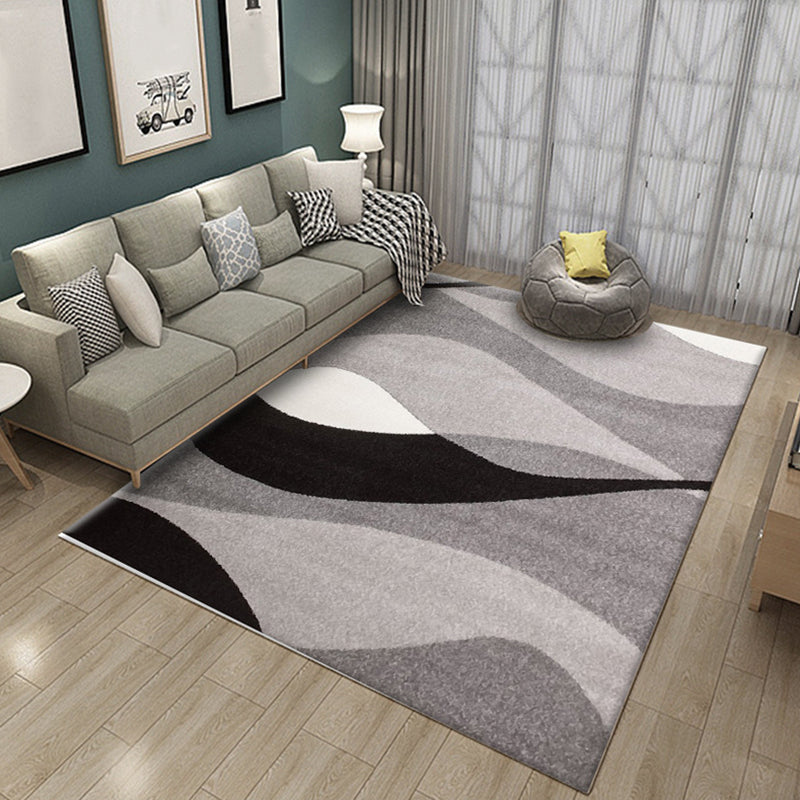 Beige Modern Rug Polyester Geometric Indoor Rug Washable Rug for Living Room