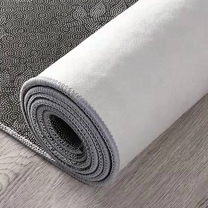 Blackish Green Graphic Rug Polyester Simple Rug Stain Resistant Rug for Living Room