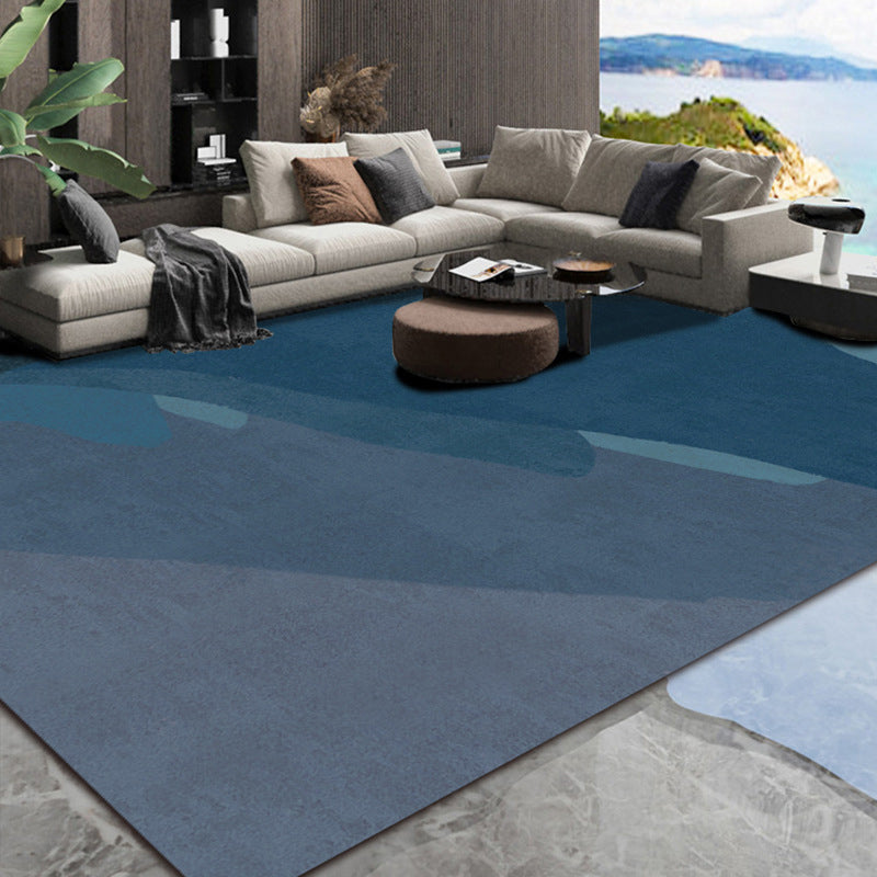 Blackish Green Graphic Rug Polyester Simple Rug Stain Resistant Rug for Living Room