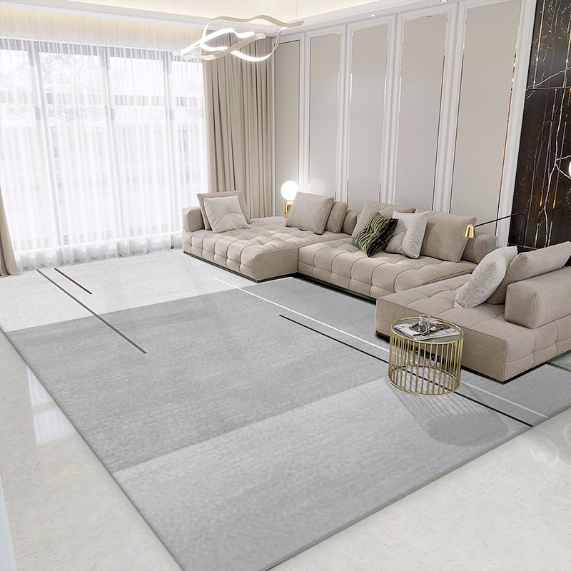 Blackish Green Graphic Rug Polyester Simple Rug Stain Resistant Rug for Living Room