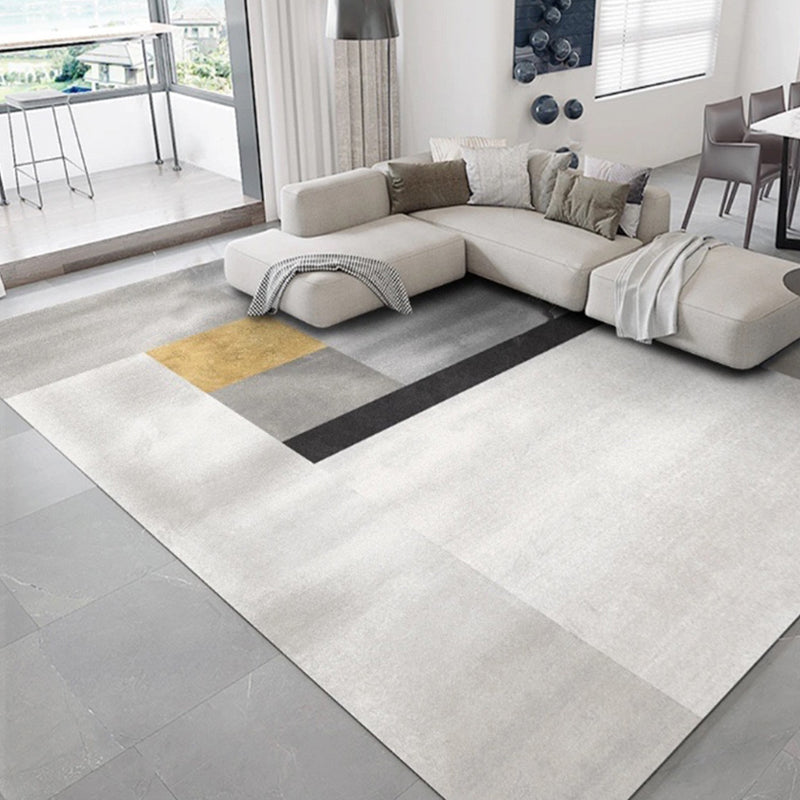 Grey Wabi-sabi Rug Polyester Indoor Rug Washable Area Rug for Home Decor