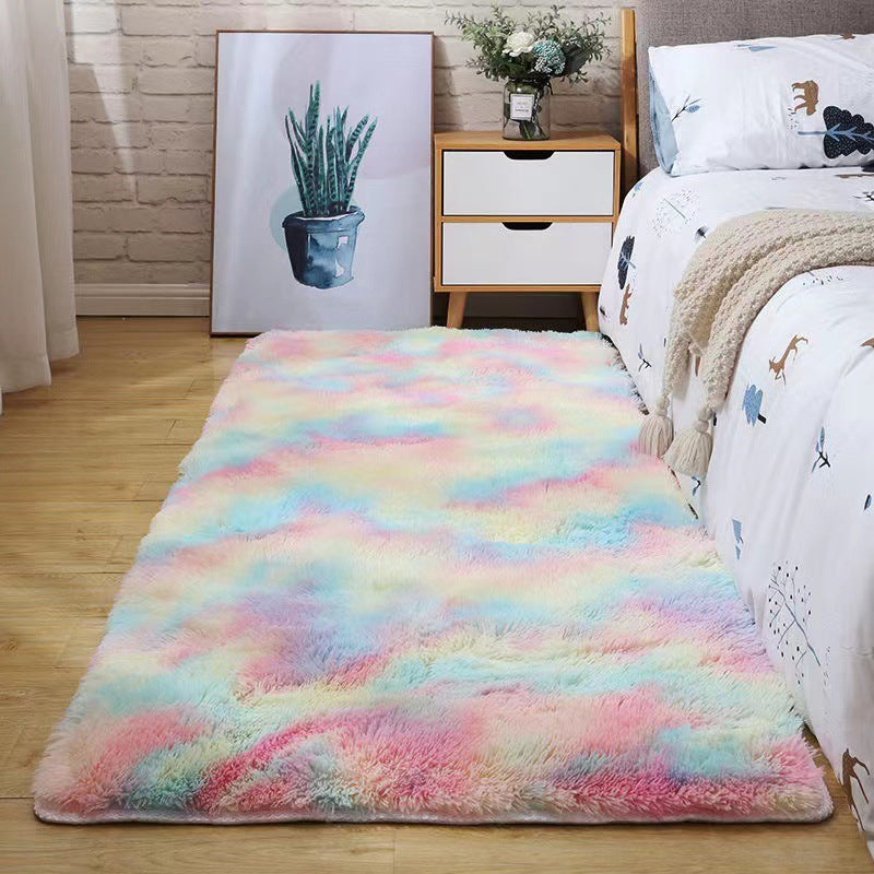 Modern Tie-dye Plush Rug Indoor Rug Washable Pet Friendly Carpet for Home Decor