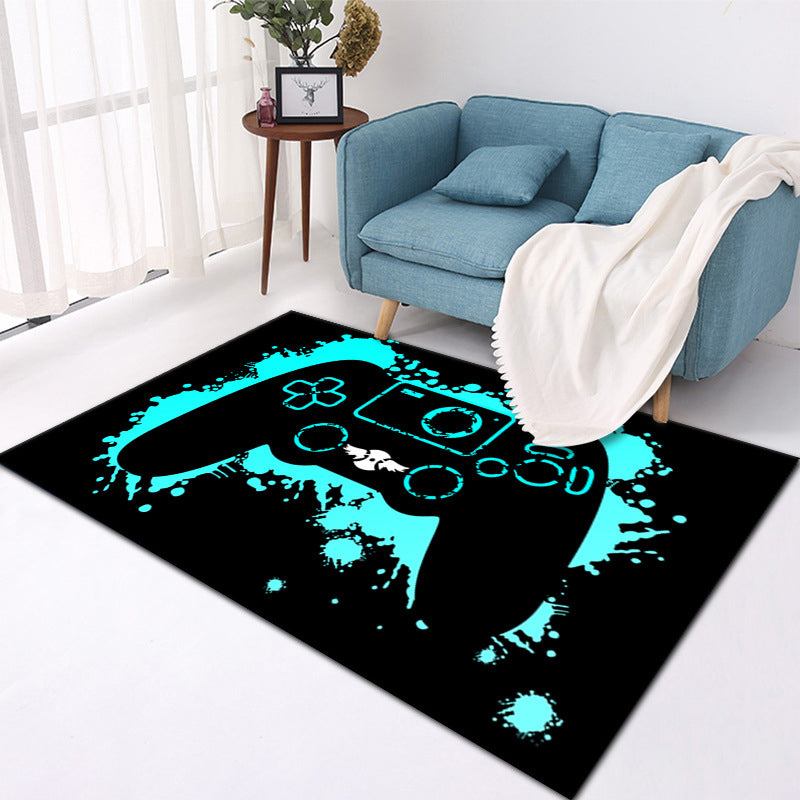 Modern Game Controller Pattern Carpet Polyester Indoor Rug Washable Area Rug