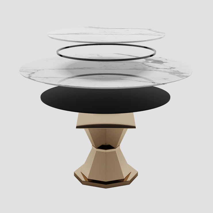 Mesa de comedor redonda Mesa de comedor tradicional de lujo con base de pedestal