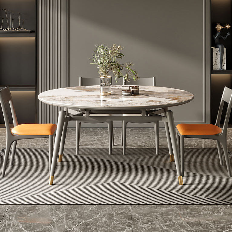 Mesa de comedor extensible moderna mesa redonda de comedor con 4 patas de madera