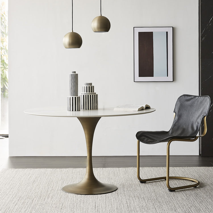 Round Tulip Base Dinette Table Traditional Luxury Dining Room Table for Home