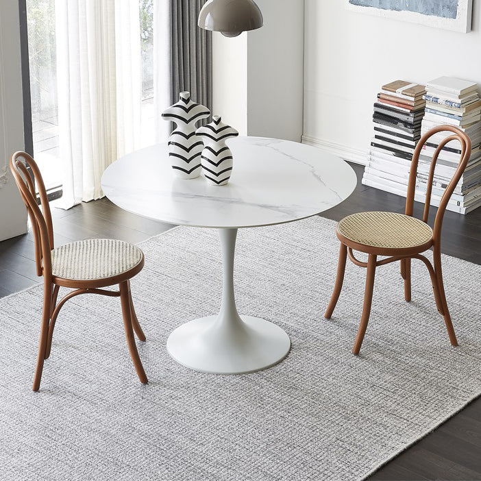 Round Tulip Base Dinette Table Traditional Luxury Dining Room Table for Home
