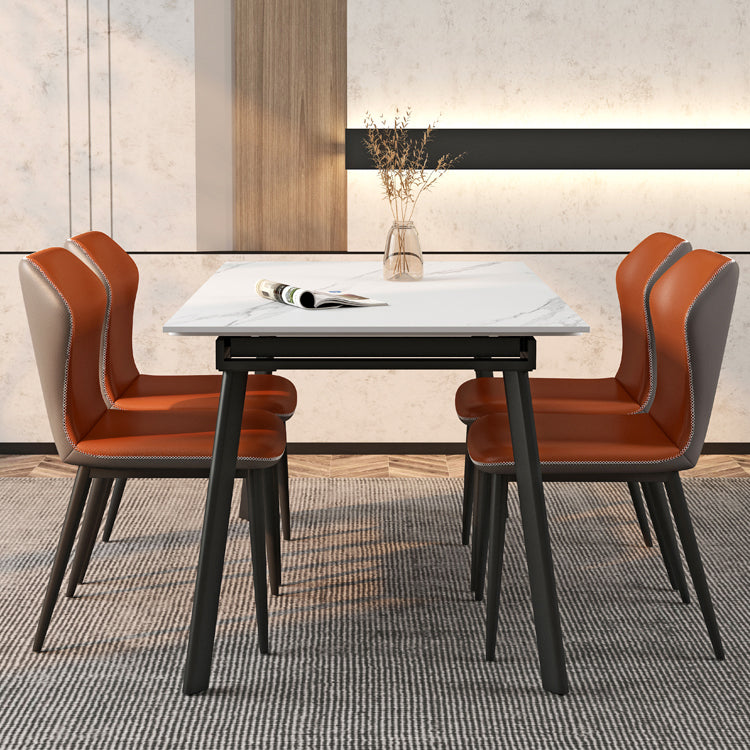 Contemporary Style Extendable Table Stone Rectangle Dining Table for Dining Room