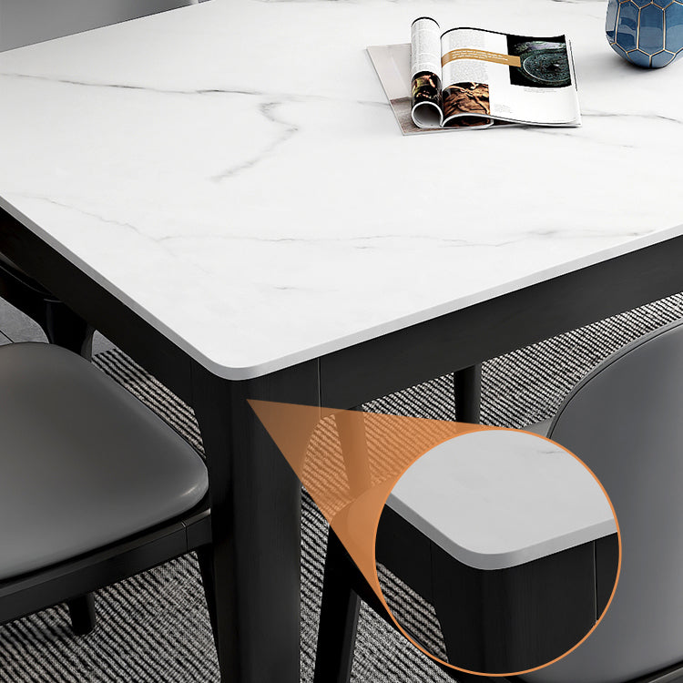 Midcentury Style Dining Room Collection Stone 4 Legs Dinette Table for Indoor
