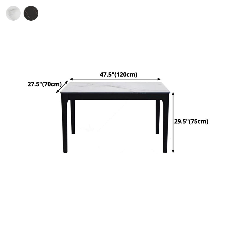 Midcentury Style Dining Room Collection Stone 4 Legs Dinette Table for Indoor