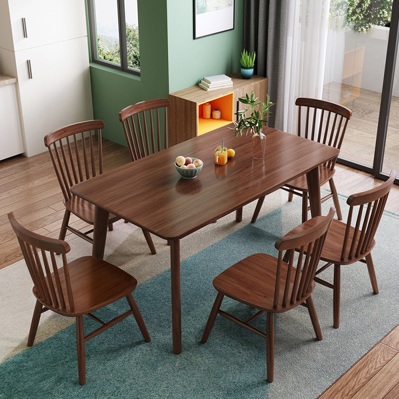 Solid Wood Modern Rectangle Dining Table Rubberwood Top Table,51.5"L x 31.5"W x 29.5"H