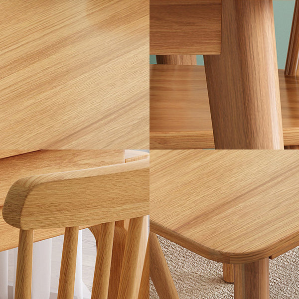 Solid Wood Modern Rectangle Dining Table Rubberwood Top Table,51.5"L x 31.5"W x 29.5"H