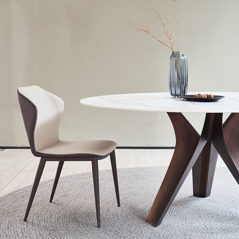 Stone Dining Table Simple Style Round Dining Site Table with Turntable