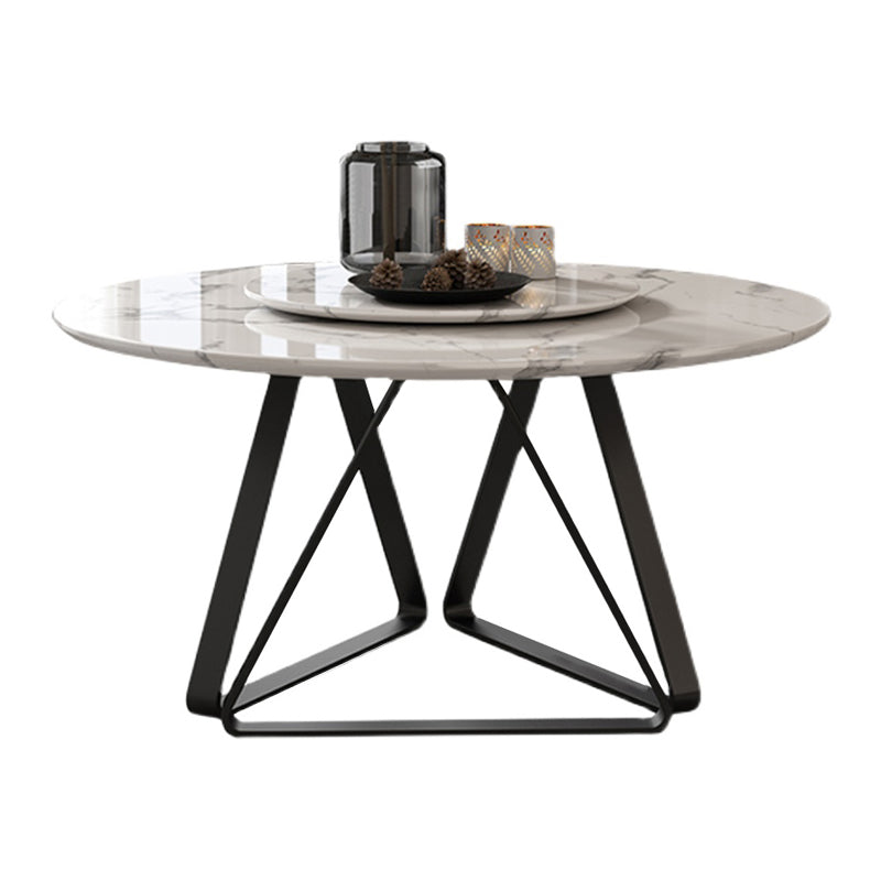 Mesa de comedor de mármol Mesa de comedor redonda de estilo simple con plato giratorio