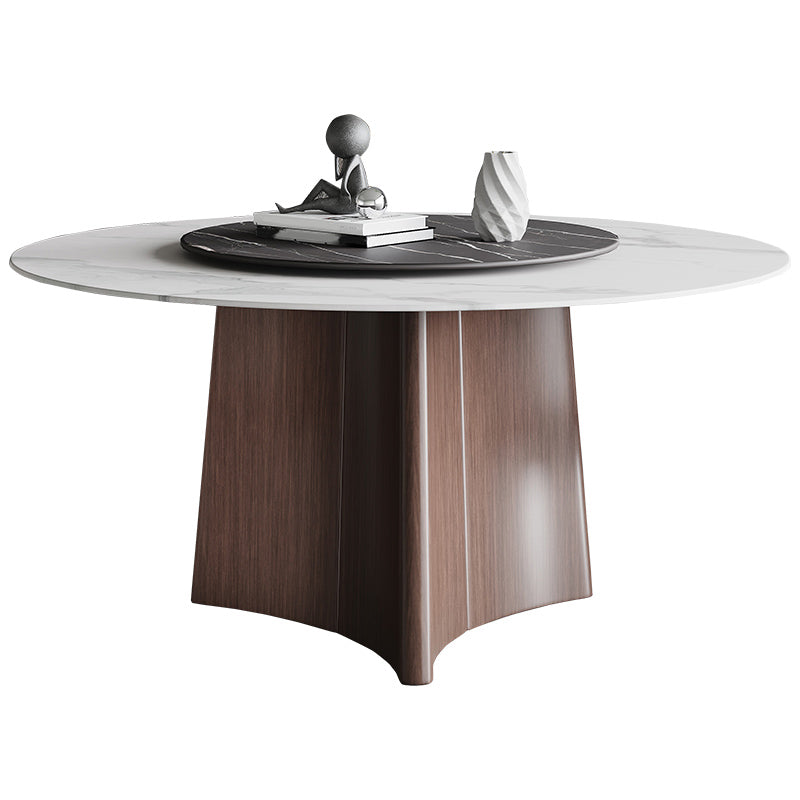 Stone Dining Table Traditional Luxury Round Dining Site Table with Pedestal Base