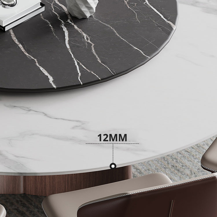 Stone Dining Table Traditional Luxury Round Dining Site Table with Pedestal Base