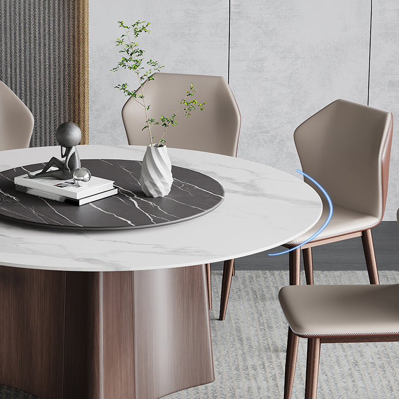 Stone Dining Table Traditional Luxury Round Dining Site Table with Pedestal Base