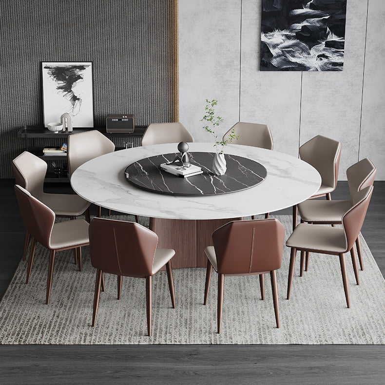 Stone Dining Table Traditional Luxury Round Dining Site Table with Pedestal Base