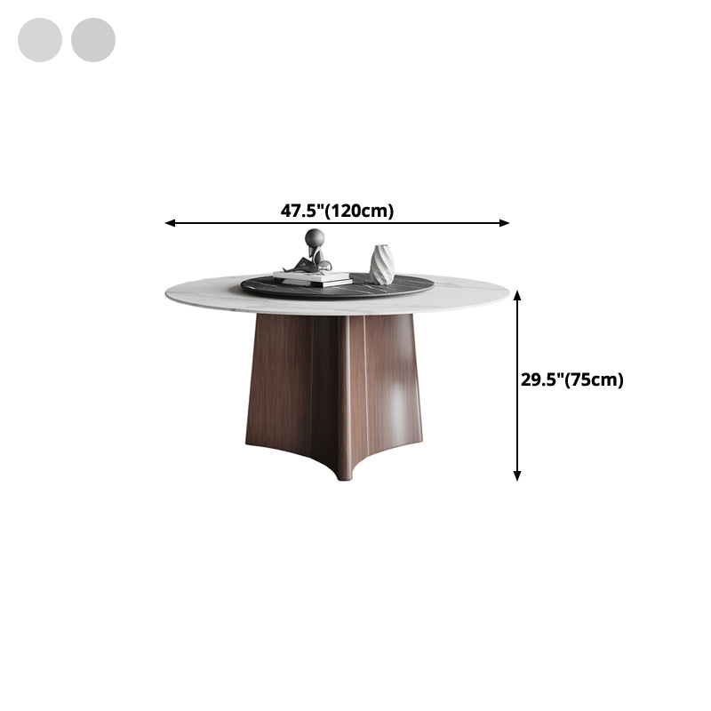 Stone Dining Table Traditional Luxury Round Dining Site Table with Pedestal Base
