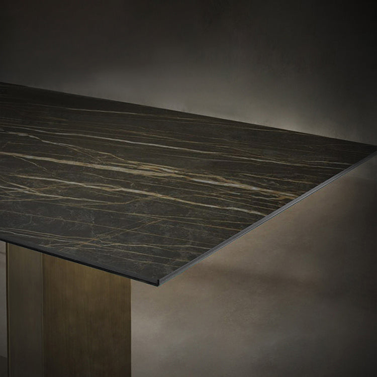 Metal Mesa de piedra sinterizada de rectángulo de lujo tradicional de lujo para el hogar