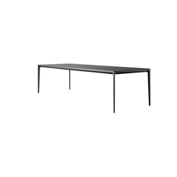 Mesa de comedor negra de estilo moderno, mesa rectangular de piedra sinterizada con 4 patas para cocina