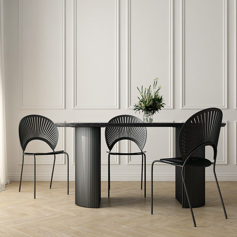 63 "Mesa de comedor moderna Mesa de comedor de pedestal ovalado para uso doméstico
