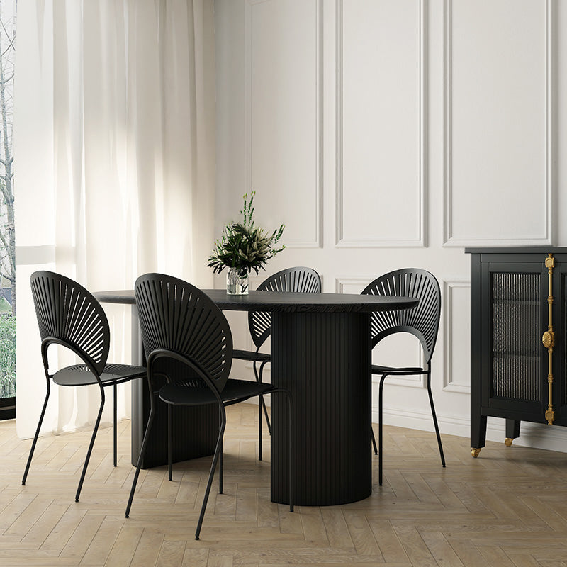 63 "Mesa de comedor moderna Mesa de comedor de pedestal ovalado para uso doméstico