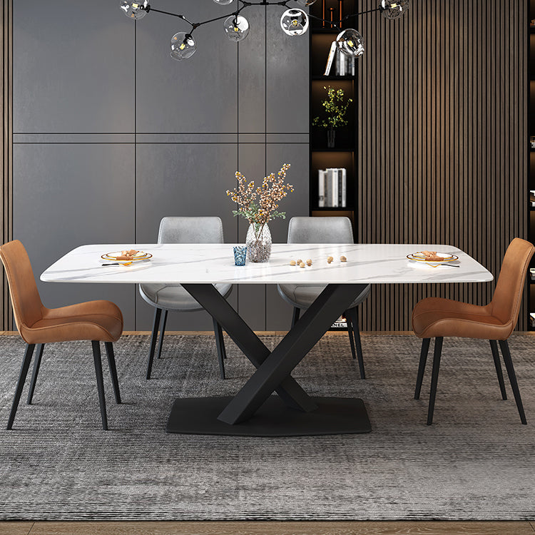 Contemporary Leather Restaurant Side Chair Solid Back Dining Chair